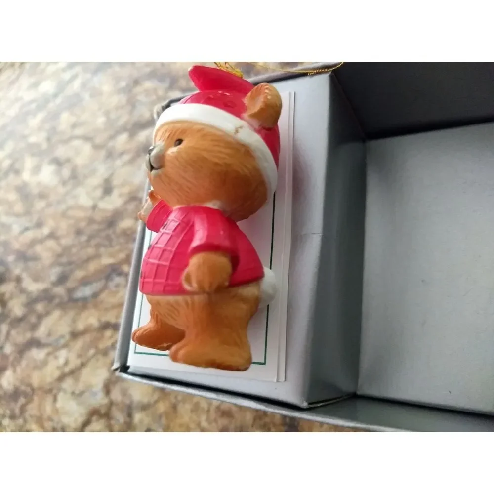 Bradford Novelty TEDDY BEAR Christmas‎ Ornaments 1984 Set of 3 in Box Hong Kong